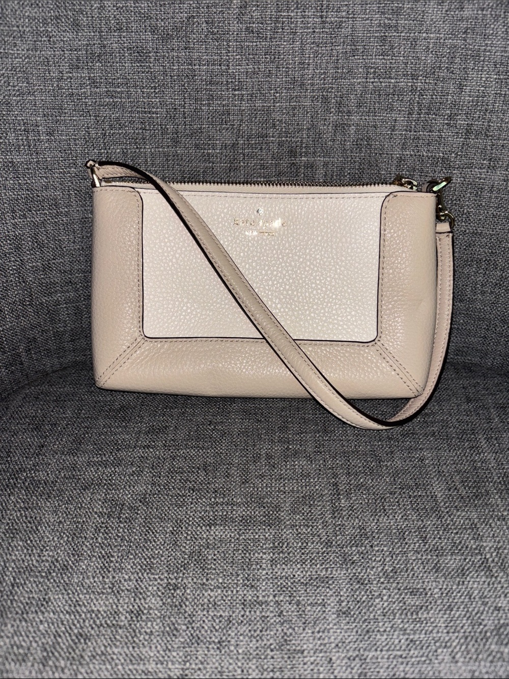 Coach Pebbled Leather Crossbody in Light Beige